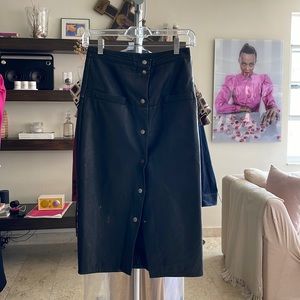 Vintage leather skirt button down